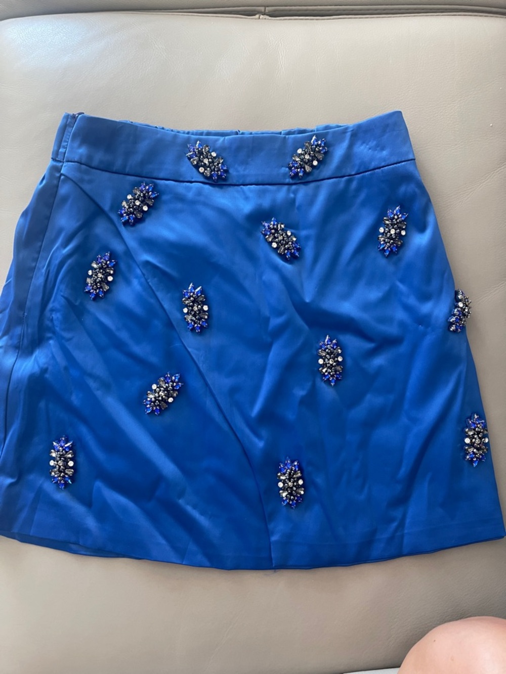 Bejeweled Cobalt Mini Skirt - Brand Unknown